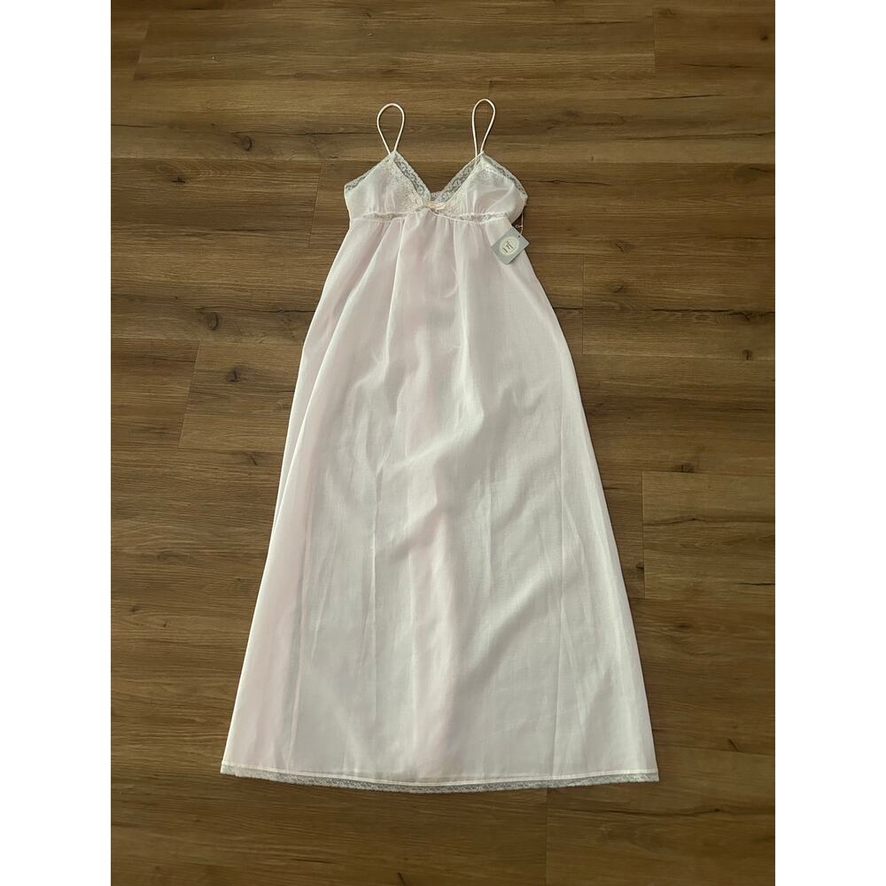 VTG Christian Dior Lingerie Pink Nightgown Deadstock Lace Maxi Slip Dress M - - Picture 5 of 8